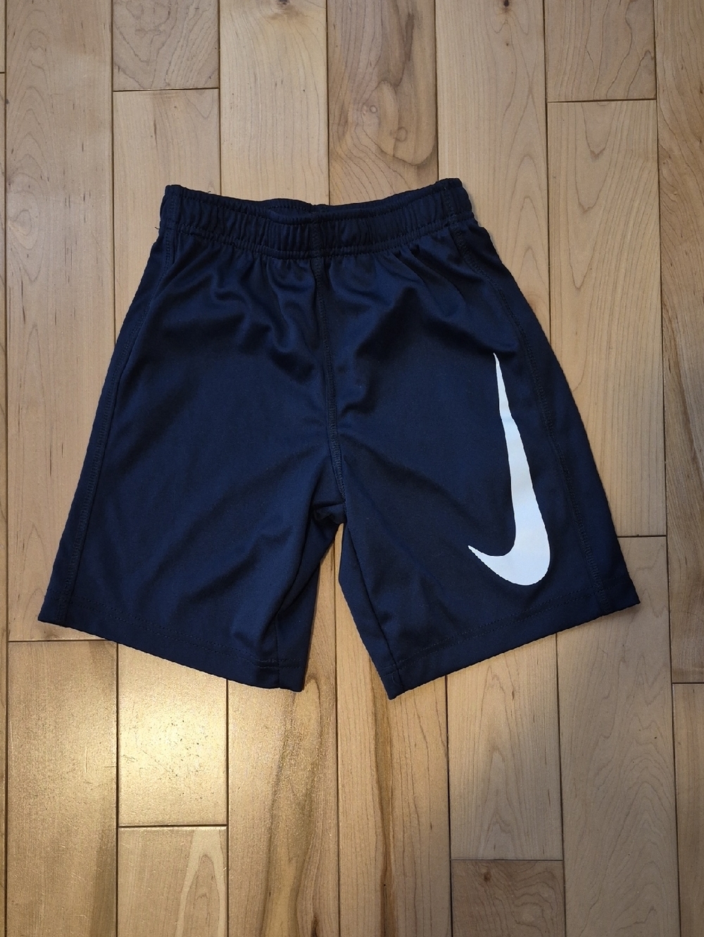 Boys Size 6 Nike Navy Athletic Shorts with White Swoosh